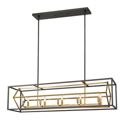 457-10L-OBR-BRZZ-Lite Euclid Linear Island Chandelier